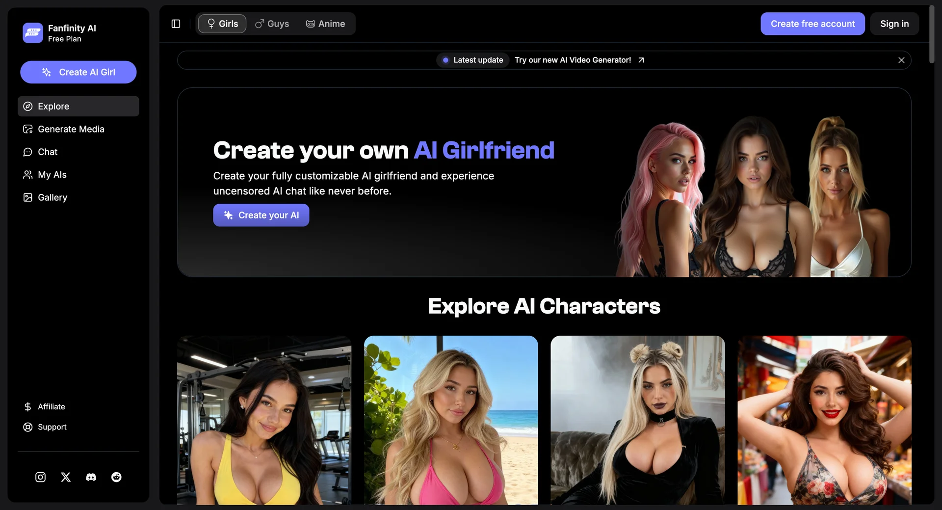 Fanfinity screenshot