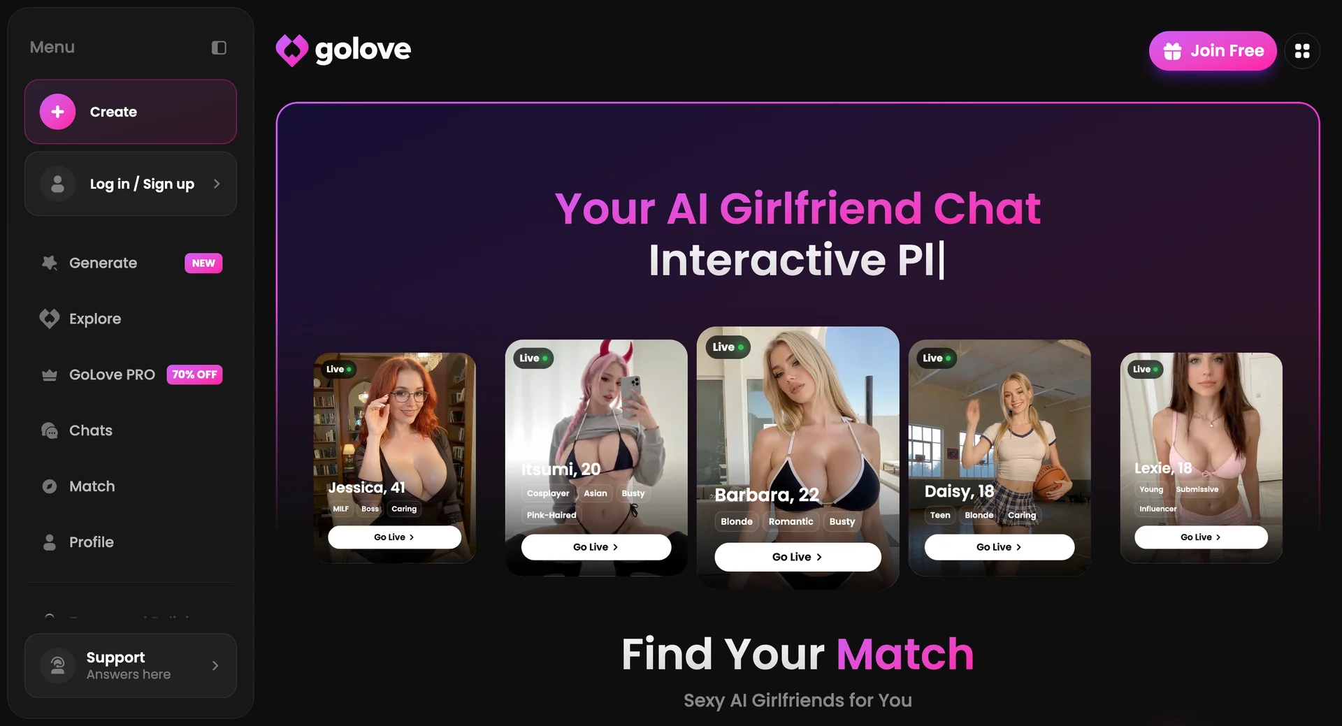 GoLove.ai - Capture d'écran