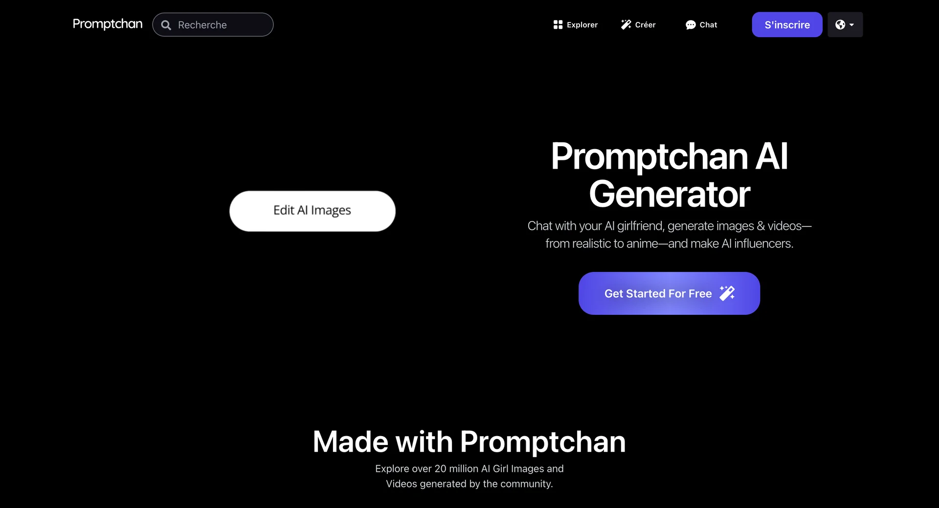 Screenshot of Promptchan